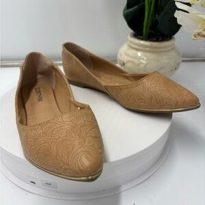 Celebrity Pink Elegant Tan Flats